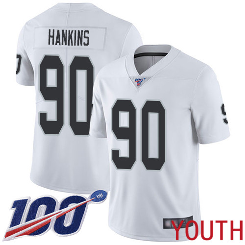 Oakland Raiders Limited White Youth Johnathan Hankins Road Jersey NFL Football 90 100th Season Jersey